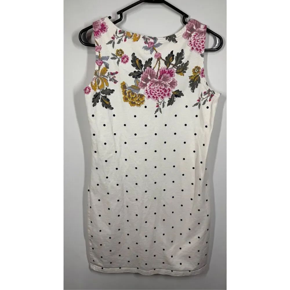 JOULES Great Britain White Floral & Polka Dot Dress Size 8 - Picture 8 of 9